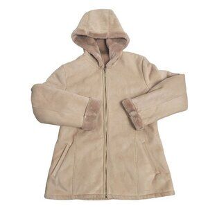 Marvin‎ Richards Women's Medium Brown Full Zip Hooded Coat Jacket